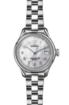 Shinola Vinton Bracelet Watch, 32mm In Silver/ White Mop/ Silver