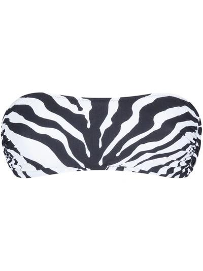Dolce & Gabbana Bandeau Bikini Top With Zebra Print In Black