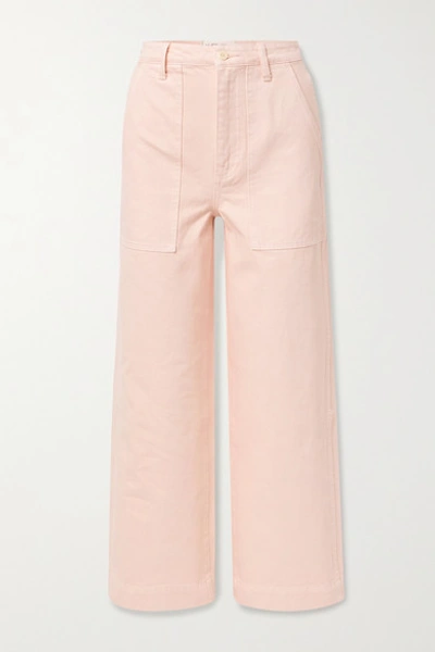 Alex Mill Patrick Cropped High-rise Wide-leg Jeans In Pastel Pink