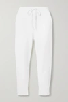 Nili Lotan Nolan Cropped Cotton-jersey Track Pants In White