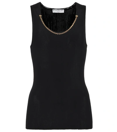 Givenchy Chain-embellished Ribbed Jersey Tank In Black