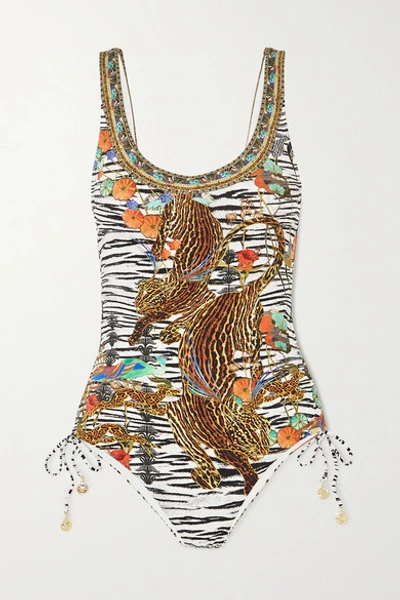 Camilla Crystal-embellished Printed Swimsuit In Cosmic Co