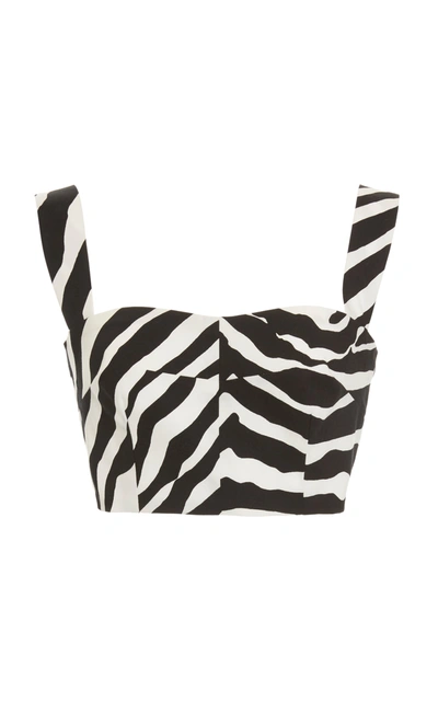 Dolce & Gabbana Drill Top With Zebra Print In Animal