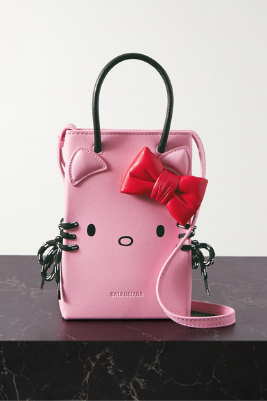 Balenciaga Hello Kitty Mini Printed Leather Shoulder Bag In Baby Pink ...