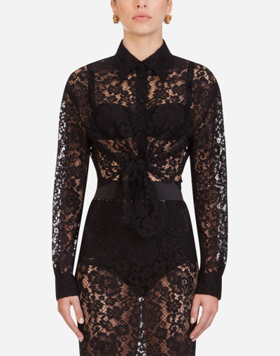 Dolce & Gabbana Lace Shirt In Black