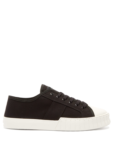 Primury Divid Recycled-canvas Trainers In Black