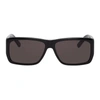 Saint Laurent Unisex Lenny Solid Acetate Rectangle Sunglasses In Black