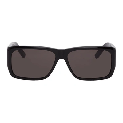 Saint Laurent Unisex Lenny Solid Acetate Rectangle Sunglasses In Black