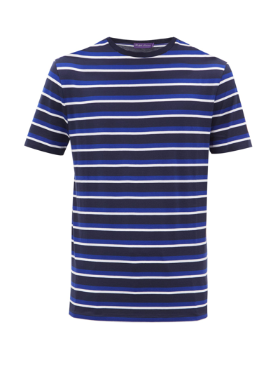 Ralph Lauren Striped Cotton-jersey T-shirt In Classic Chairman Navy Multi