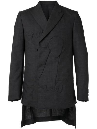 Undercover Nosferatu Panelled Wool Blazer In Grey