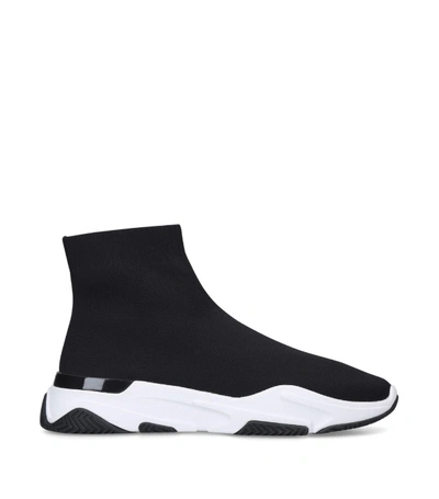Mallet Sock Runner Tonal Stretch-knit Mid-top Trainers In Black
