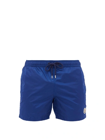 Moncler Logo-patch Shell Swim Shorts In Blue