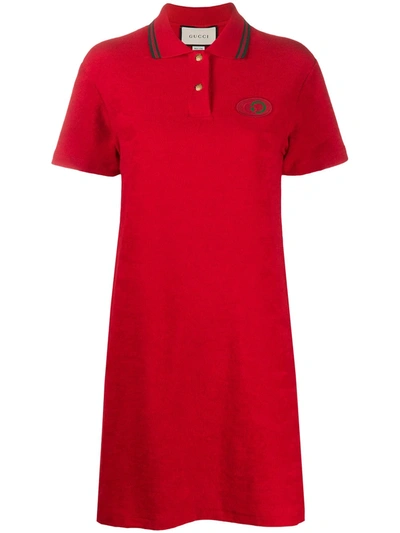 Gucci Polo领连衣裙 In Red