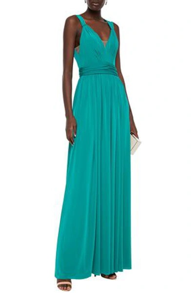 Catherine Deane Caterina Gathered Stretch-jersey Gown In Jade