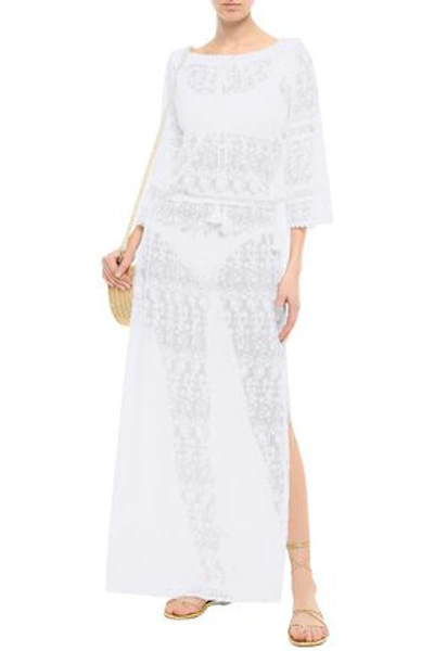 Melissa Odabash Sabina Off-the-shoulder Embroidered Tulle Maxi Dress In White