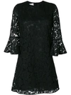 Valentino Donna Cotton-blend Corded Lace Mini Dress In Black