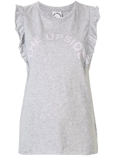 The Upside Frill-detail Tank Top In Grey