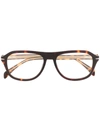 David Beckham Eyewear Tortoiseshell Rounded Frame Glasses In Brown