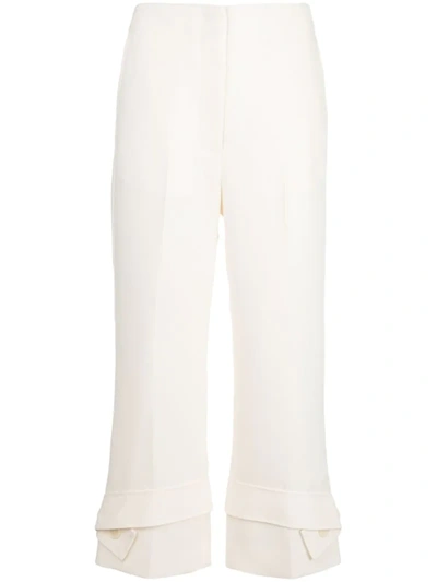 3.1 Phillip Lim Belted-cuff Cropped Trousers In Brown