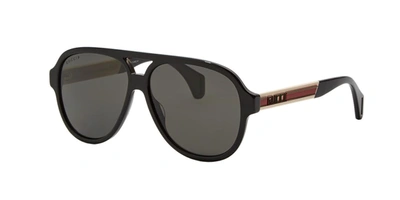 Loewe Black Aviator Sunglasses In Grey