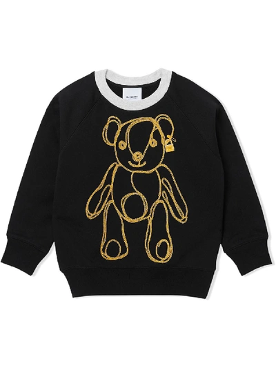 Burberry Babies' Girl's Chain Bear Fleece Sweatshirt Dress In Black