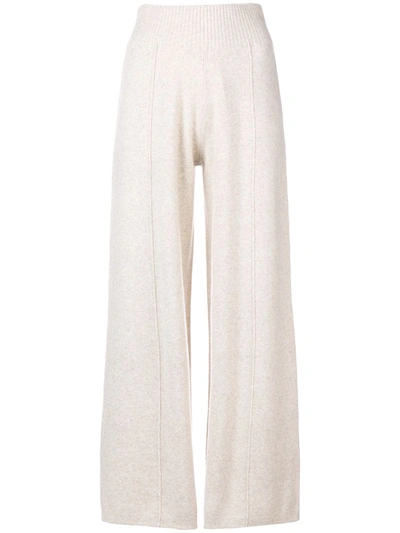 Pringle Of Scotland Knitted Flared Trousers In Neutrals