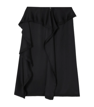 Burberry Ruffle-detail Silk Pencil Skirt