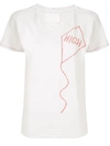 Mother Cotton Kite Embroidered T-shirt In White