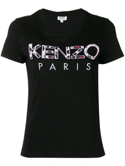 Kenzo Logo Print T-shirt In Black