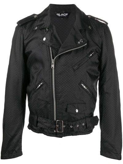 Comme Des Garçons Homme Deux Checkerboard Biker Jacket In Black