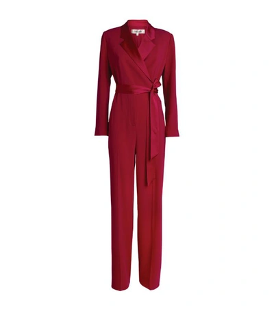 Diane Von Furstenberg Dvf  Monica Wrap Jumpsuit In Fuchsia