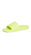 Hugo Boss Boss Logo Slides In Neon Yellow