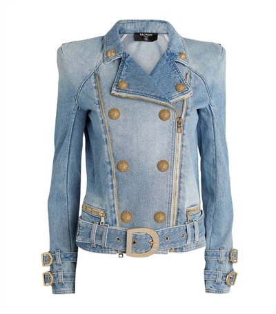 Balmain Vintage Denim Jacket In Blue
