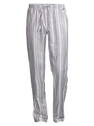 Hanro Men's Night & Day Woven Stripe Lounge Pants In Linen Stripe