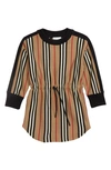 Burberry Kids' Icon Stripe Cotton Sweater Dress In Beige