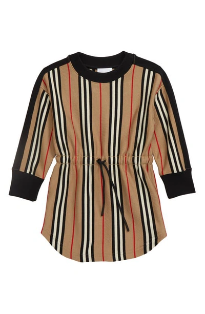 Burberry Kids' Icon Stripe Cotton Sweater Dress In Beige