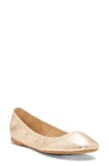 Vince Camuto Women's Brindin Square-toe Ballet Flats In Egyptian Gold Leather