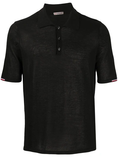 Moncler Classic Fit Short-sleeve Polo Sweater In Black