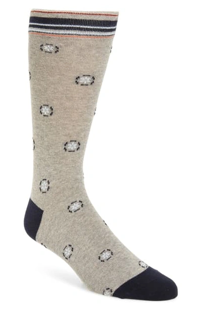 Ted Baker Mxs Crans Geometric Pattern Socks In Grey Marl