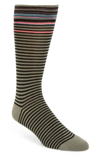 Ted Baker Mxs Prestin Striped Socks In Khaki