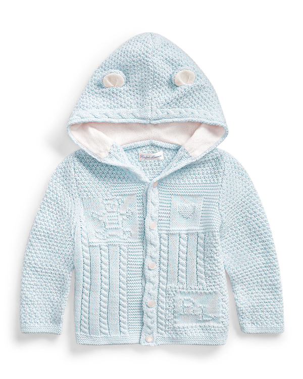 cotton hooded cardigan