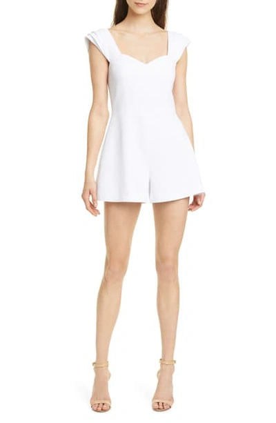 Alice And Olivia Alice + Olivia Iman Cap-sleeve Sweetheart Romper In White