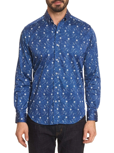 Robert Graham Hawkeswrth Floral Button-up Shirt In Blue