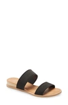 Dolce Vita Payce Demi-wedge Slide Sandals In Black Elastic