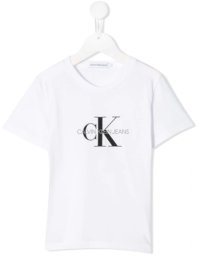 Calvin Klein Kids' Logo-print Cotton T-shirt In White