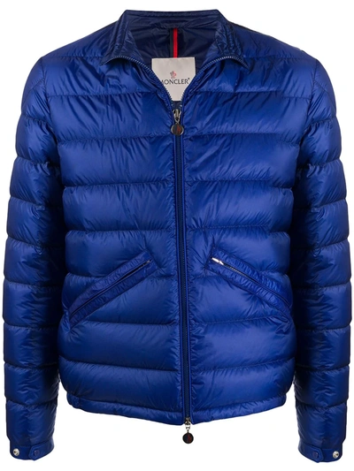 Moncler Side Zip Padded Jacket In Blue