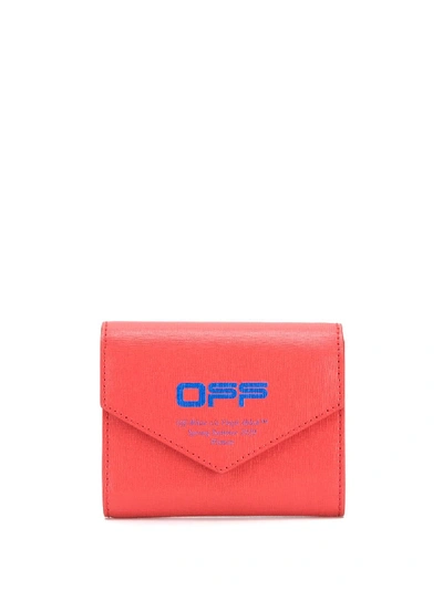 Off-white Off Logo Tri-fold Wallet In Red
