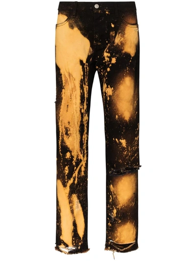 424 Bleach-effect Straight-leg Jeans In Black