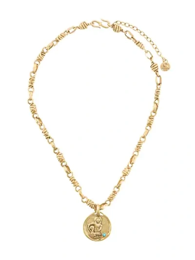 Goossens Talisman Aquarius Medal Necklace In Gold