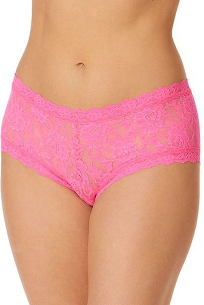 Hanky Panky X Lindsi Lane Signature Lace Boyshort In Dragon Fruit Pink